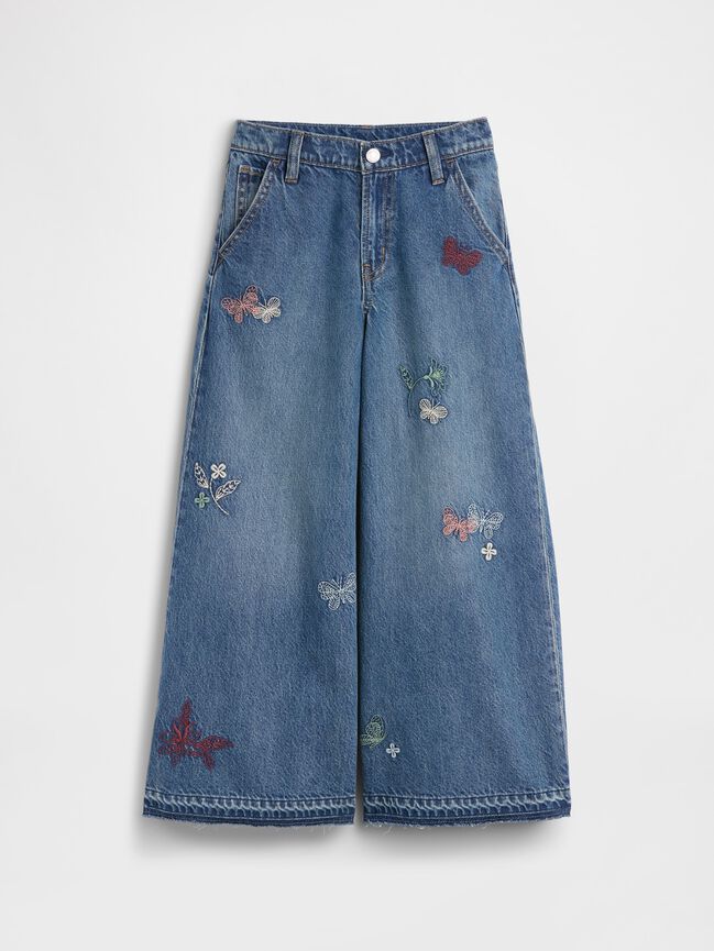 Kids Low Rise Embroidered Baggy Jeans gap kids low rise embroidered baggy jeans
