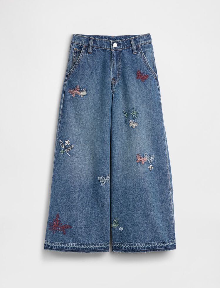 Kids Low Rise Embroidered Baggy Jeans gap kids low rise embroidered baggy jeans