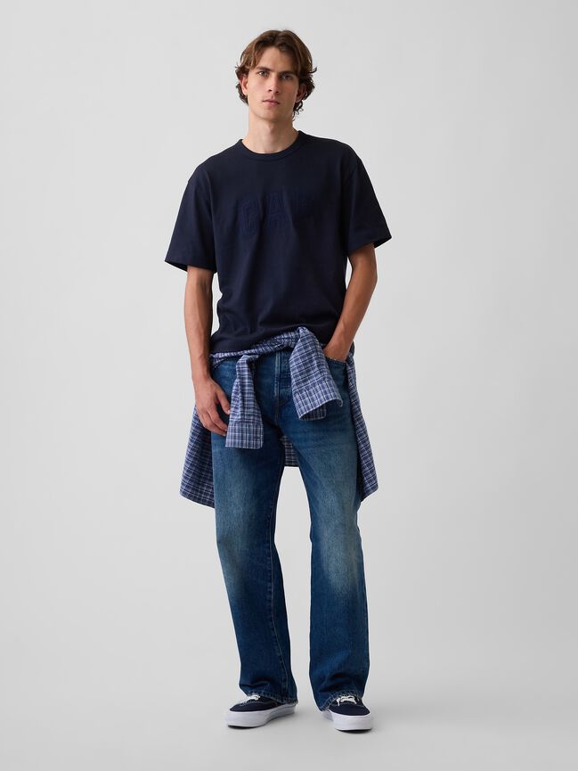 Heavyweight Relaxed Gap Logo Crop T-Shirt heavyweight relaxed gap logo crop t shirt