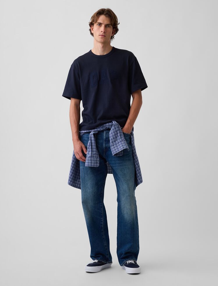 Heavyweight Relaxed Gap Logo Crop T-Shirt heavyweight relaxed gap logo crop t shirt