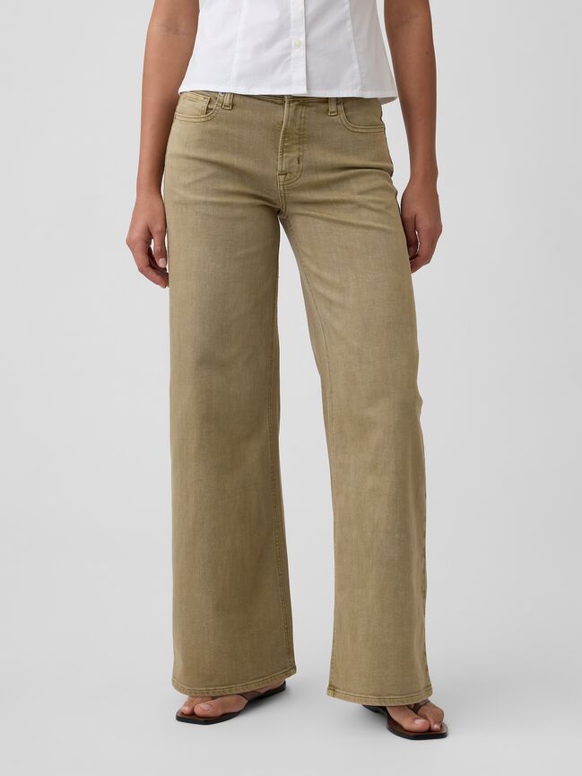 Mid Rise Wide-Leg Jeans gap mid rise wide leg jeans