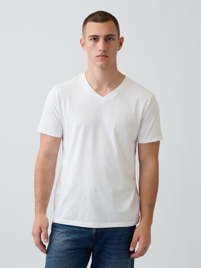 Cotton Jersey V-Neck T-Shirt gap cotton jersey v neck t shirt
