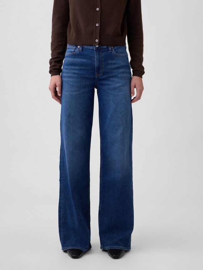 Mid Rise Wide-Leg Sweatpant Jeans gap mid rise wide leg sweatpant jeans
