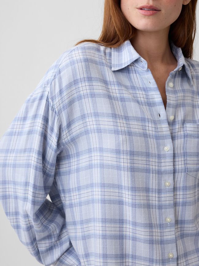 Oversized Shirt in Flannel gap oversized shirt in flannel
