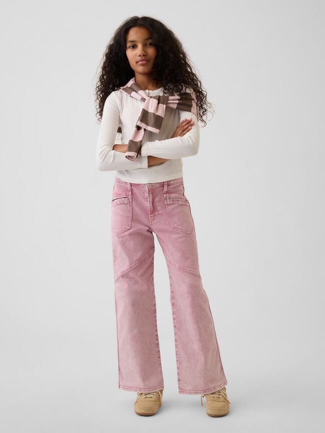 Kids Low Rise Stride Wide-Leg Jeans gap kids low rise stride wide leg jeans