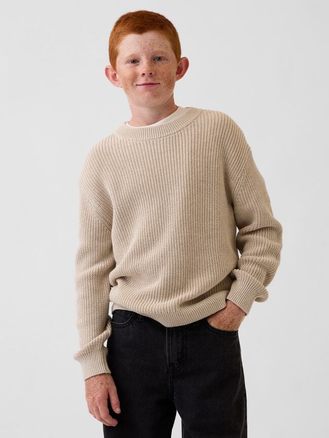 100% Cotton Relaxed Shaker Sweater gap 100 cotton relaxed shaker sweater