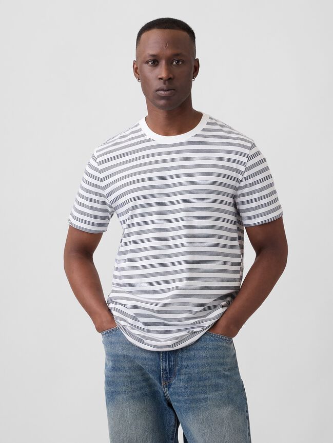 Everyday Soft Stripe Crewneck T-Shirt gap everyday soft stripe crewneck t shirt