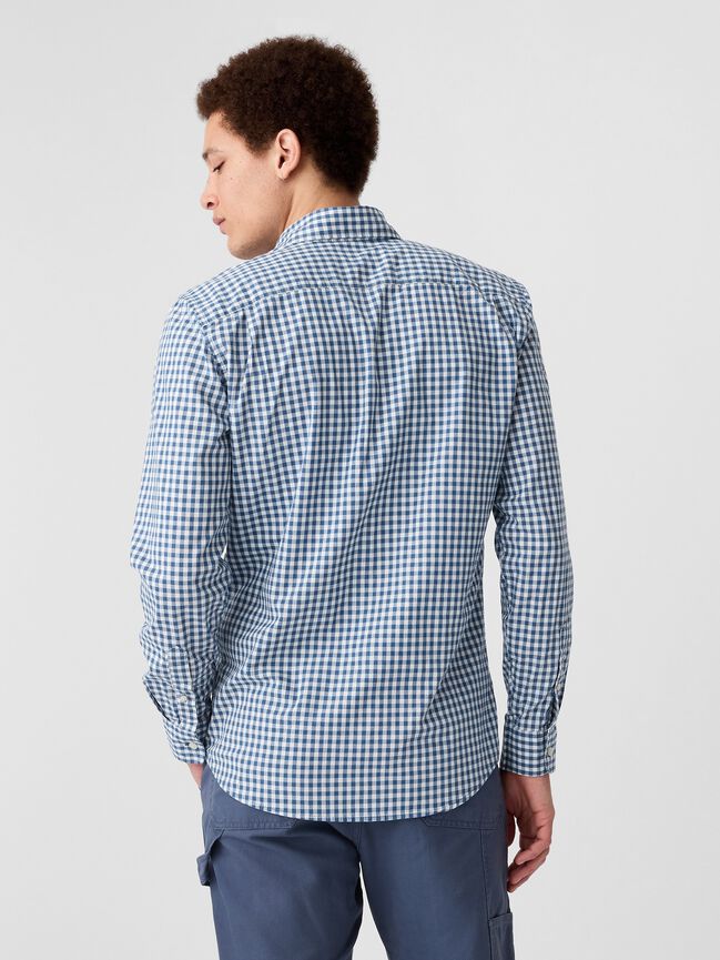 Stretch Poplin Shirt in Slim Fit gap stretch poplin shirt in slim fit