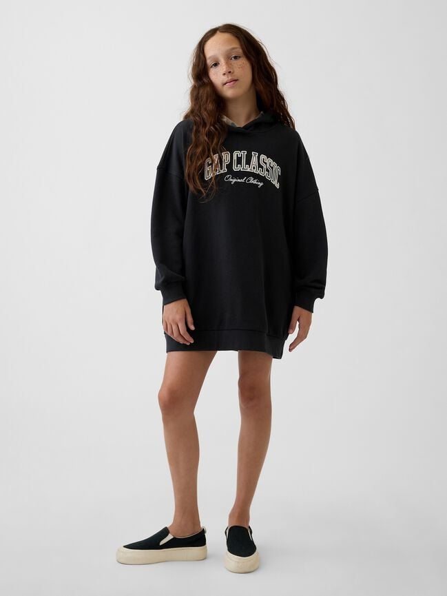 Kids Oversized French Terry Hoodie Dress gap kids oversized french terry hoodie dress