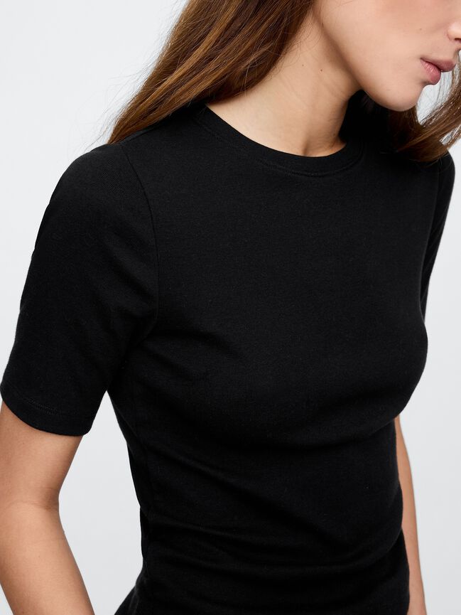 Modern Ribbed Crewneck T-Shirt gap modern ribbed crewneck t shirt
