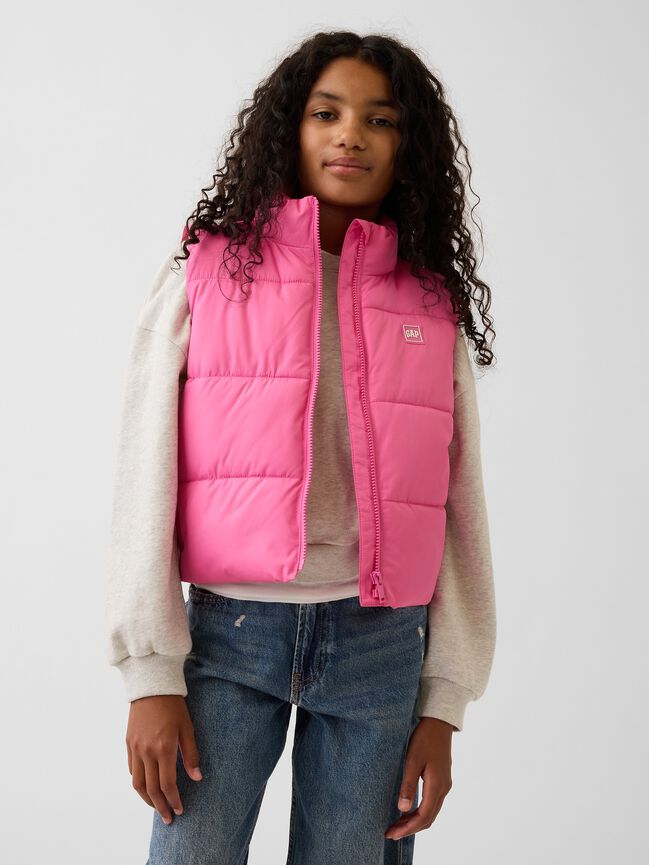 Kids Relaxed Puffer Vest gap kids relaxed puffer vest