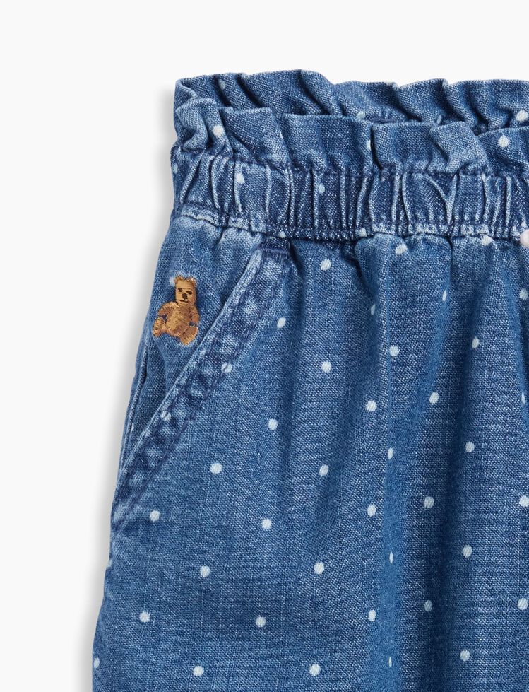 Baby Polka Dot Pull-On Ruffle Barrel Jeans gap baby polka dot pull on ruffle barrel jeans