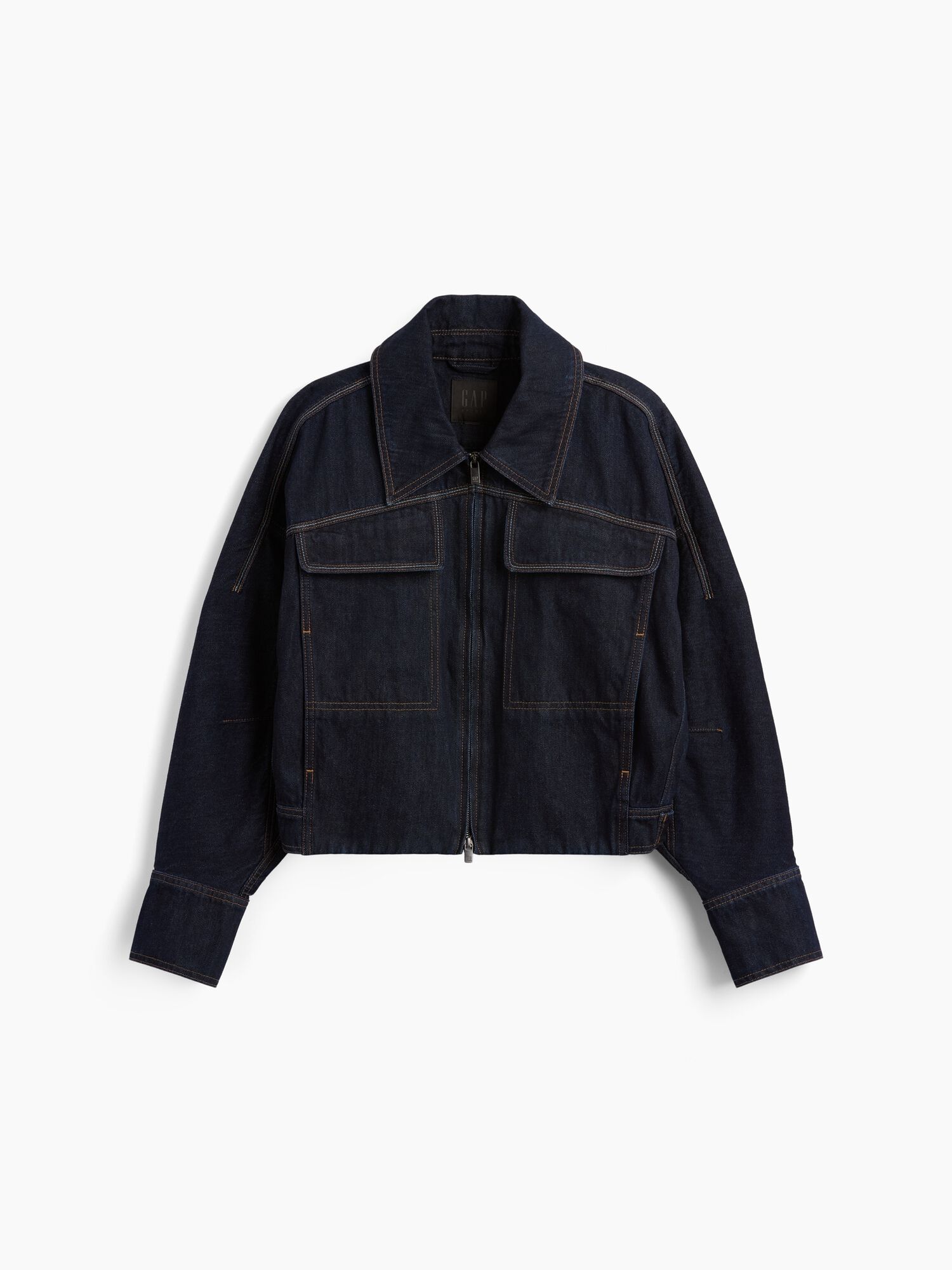 GapStudio Double-Pocket Denim Jacket, Dark Denim | Shop Online