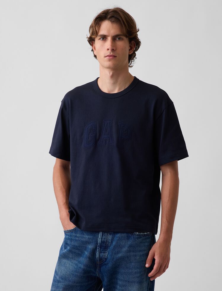 Heavyweight Relaxed Gap Logo Crop T-Shirt heavyweight relaxed gap logo crop t shirt