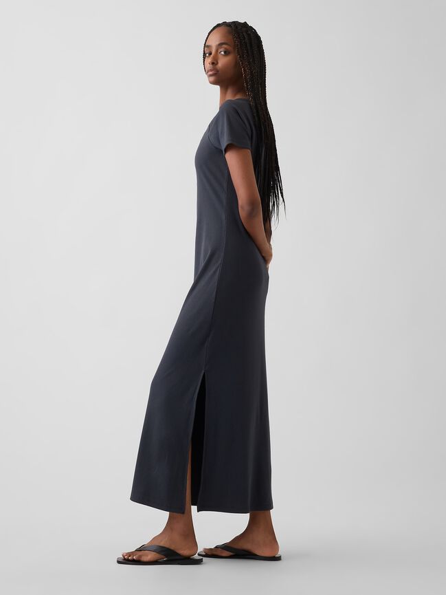 Modern Ribbed Gap Logo Maxi Dress modern ribbed gap logo maxi dress