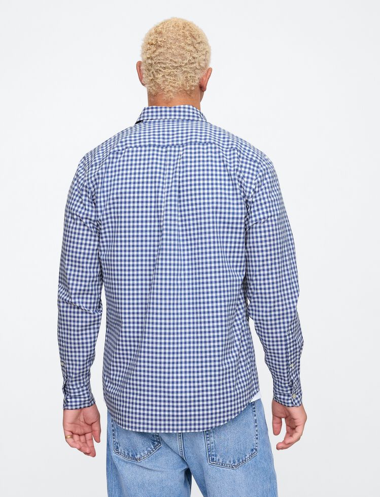 Stretch Poplin Shirt in Standard Fit gap stretch poplin shirt in standard fit