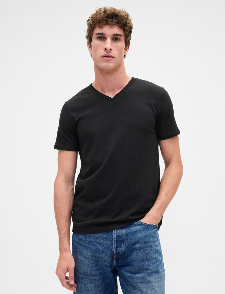 Cotton Jersey V-Neck T-Shirt gap cotton jersey v neck t shirt