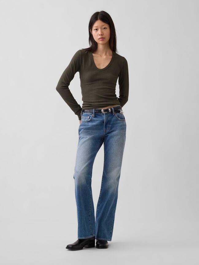 Variegated Rib Top gap variegated rib top