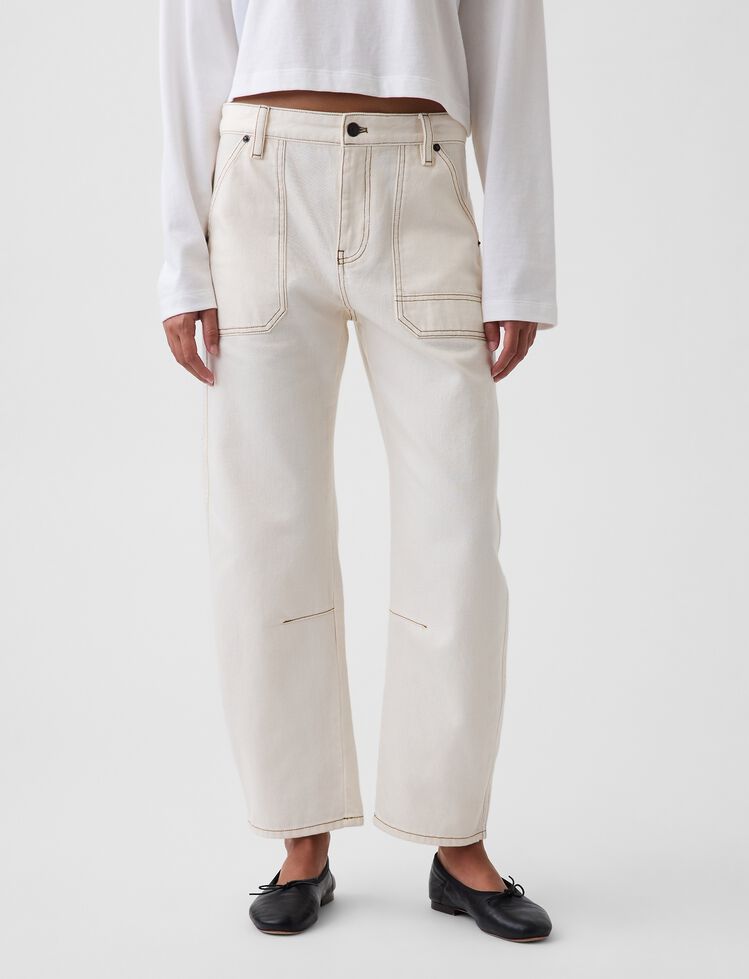 Mid Rise Barrel Utility Ankle Pants gap mid rise barrel utility ankle pants