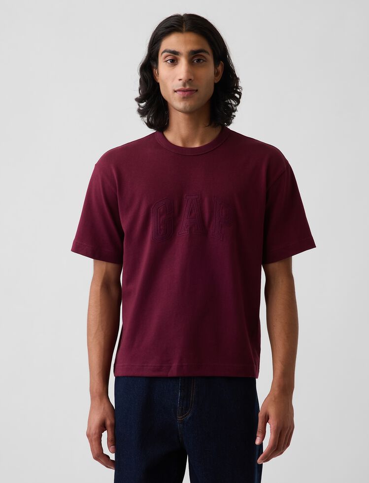 Heavyweight Relaxed Gap Logo Crop T-Shirt heavyweight relaxed gap logo crop t shirt