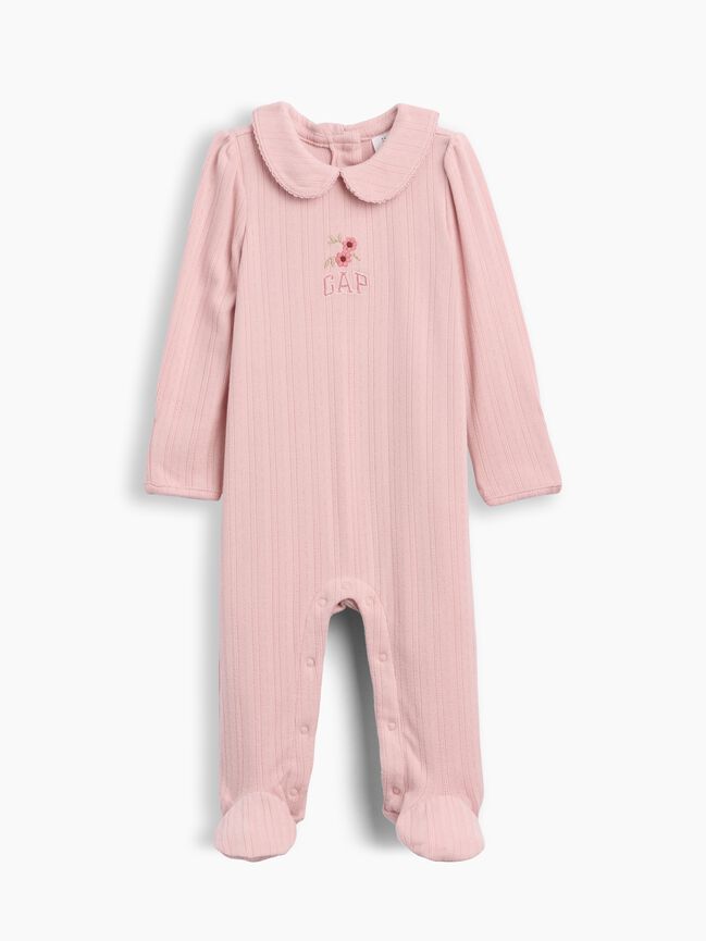 Baby Softspun Pointelle Footed One-Piece gap baby softspun pointelle footed one piece