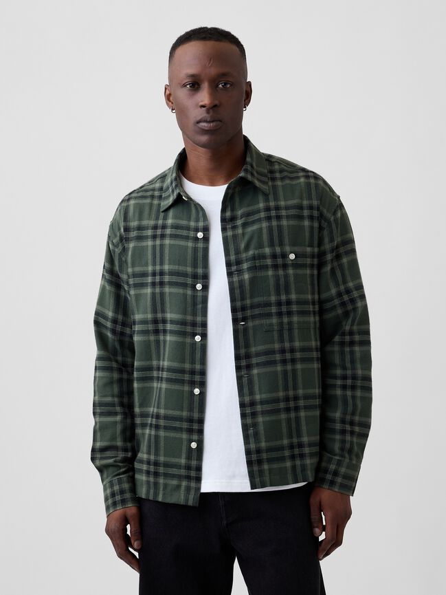 Flannel Shirt in Boxy Fit gap flannel shirt in boxy fit