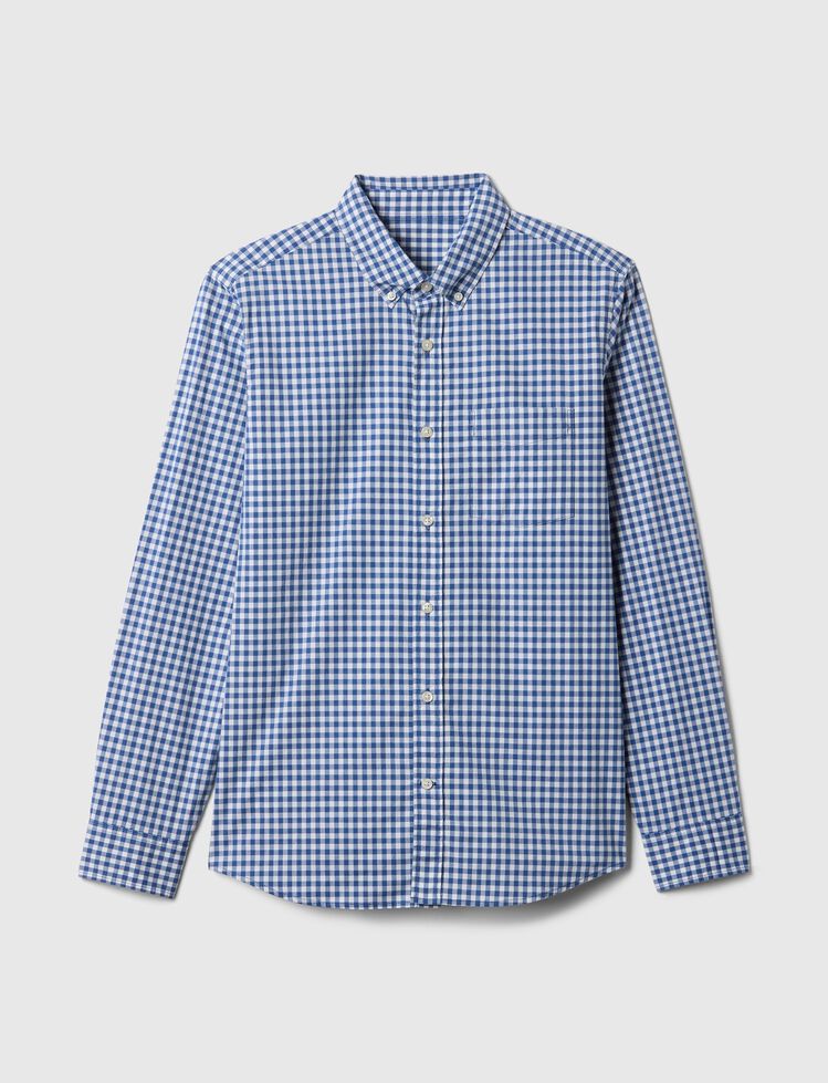 Stretch Poplin Shirt in Standard Fit gap stretch poplin shirt in standard fit