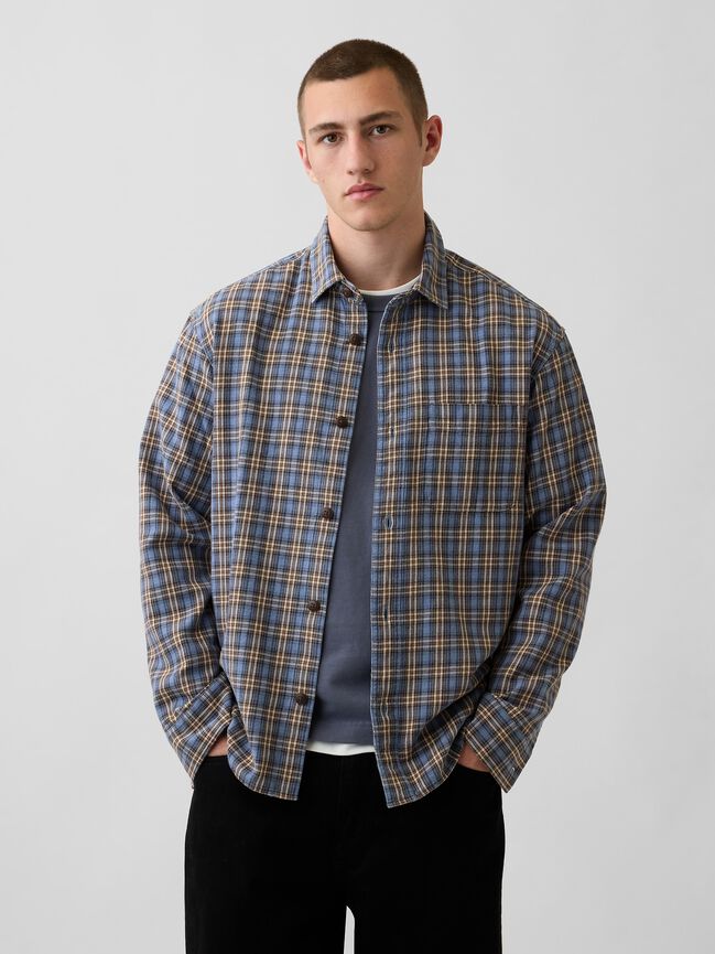Sunwashed Twill Relaxed Plaid Shirt gap sunwashed twill relaxed plaid shirt