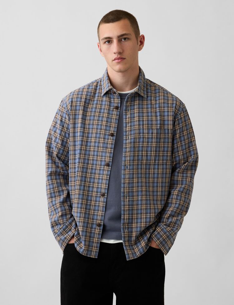 Sunwashed Twill Relaxed Plaid Shirt gap sunwashed twill relaxed plaid shirt