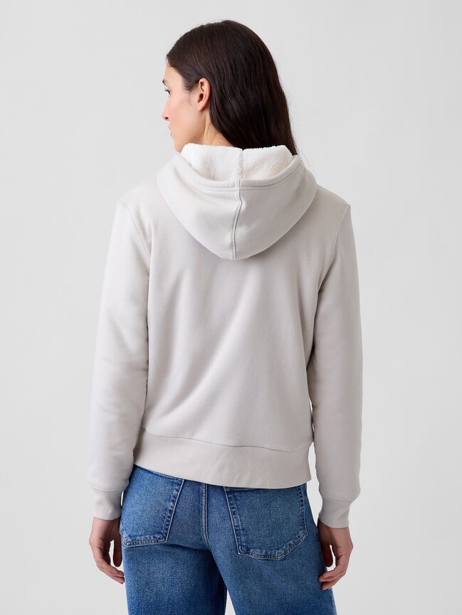 Relaxed Gap Logo Sherpa-Lined Zip Hoodie relaxed gap logo sherpa lined zip hoodie