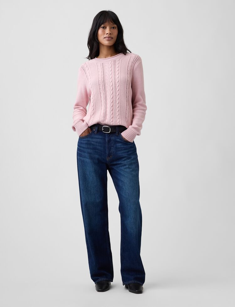 Rollneck Cable-Knit Sweater gap rollneck cable knit sweater