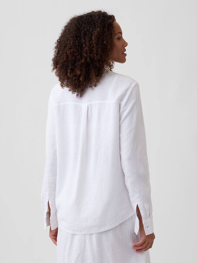 Oversized Linen-Blend Easy Shirt gap oversized linen blend easy shirt