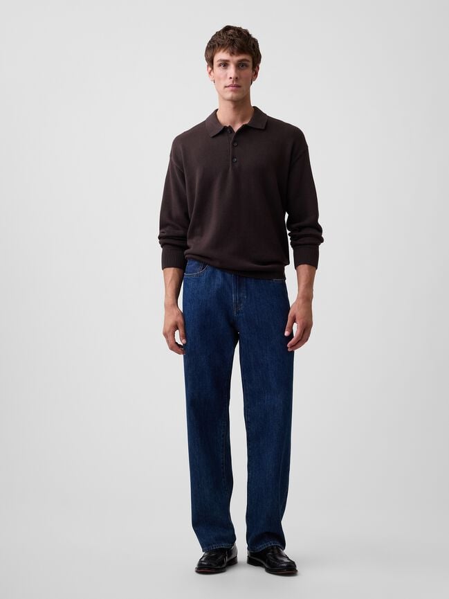 Relaxed Polo Sweater gap relaxed polo sweater