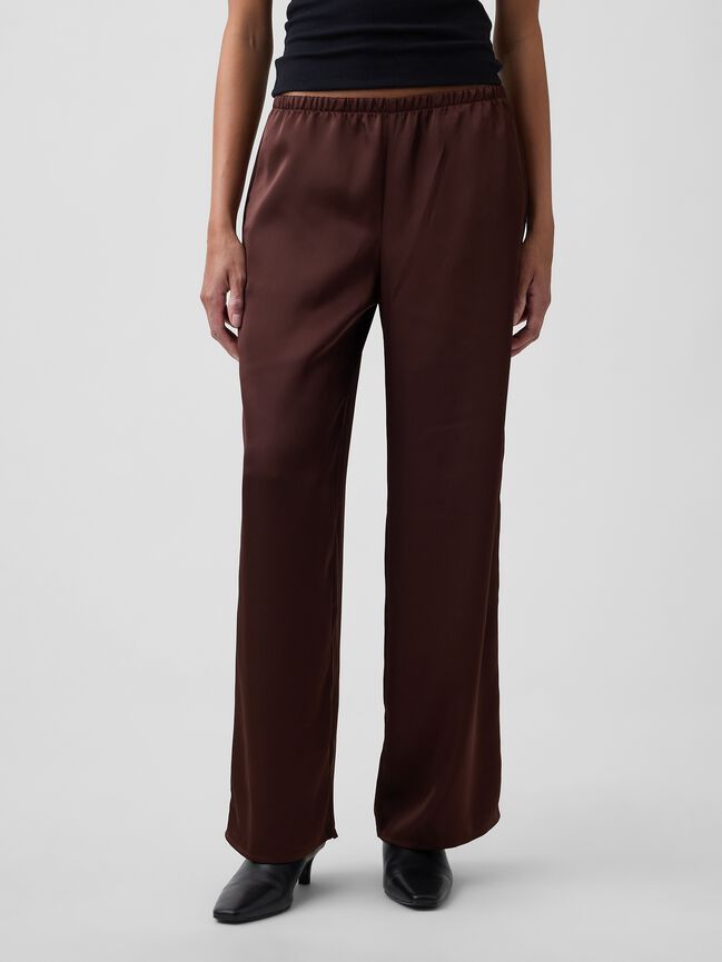 Easy Wide-Leg Satin Pants gap easy wide leg satin pants