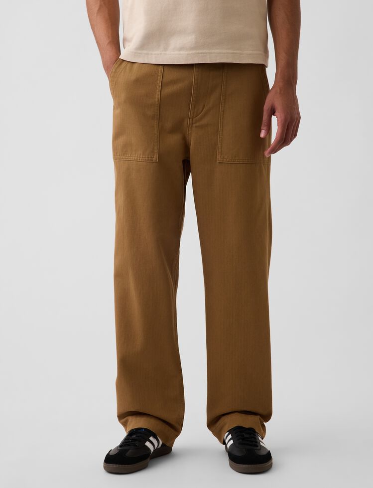 Herringbone '90s Loose Pants gap herringbone 90s loose pants