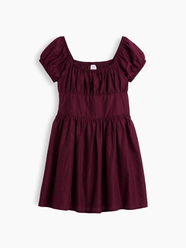 Kids Puff-Sleeve Dress gap kids puff sleeve dress