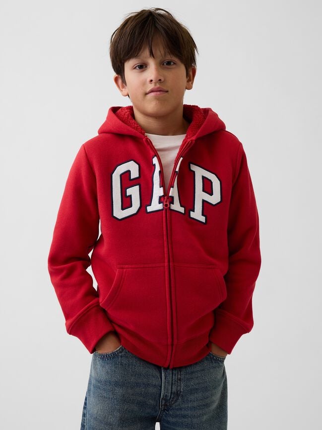 Kids Sherpa-Lined Zip Hoodie gap kids sherpa lined zip hoodie