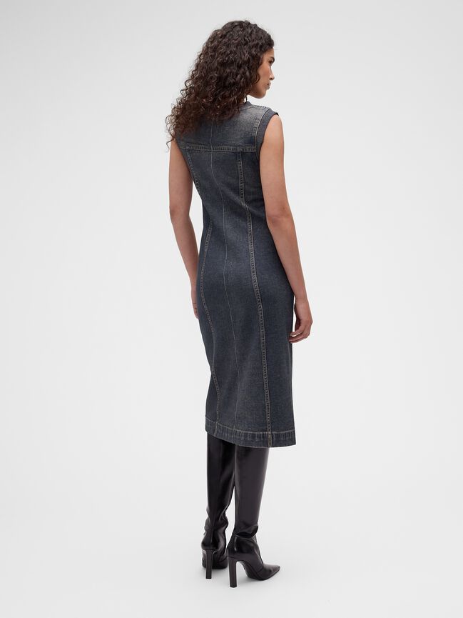 GapStudio Printed Denim Terry Dress gapstudio printed denim terry dress