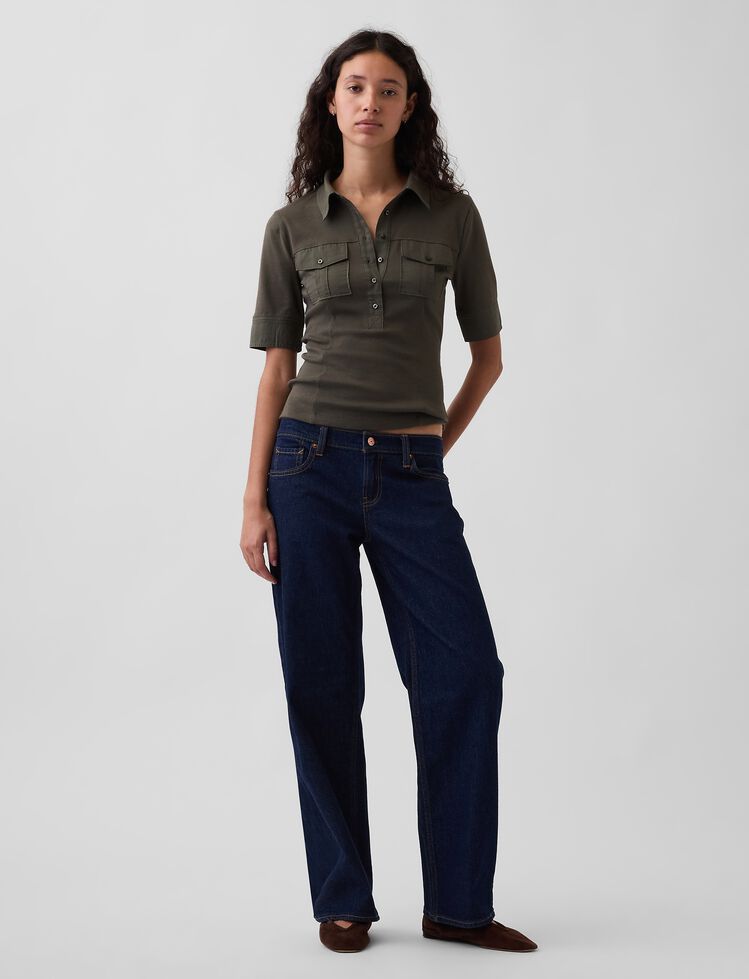 Modern Elbow-Sleeve Utility T-Shirt gap modern elbow sleeve utility t shirt