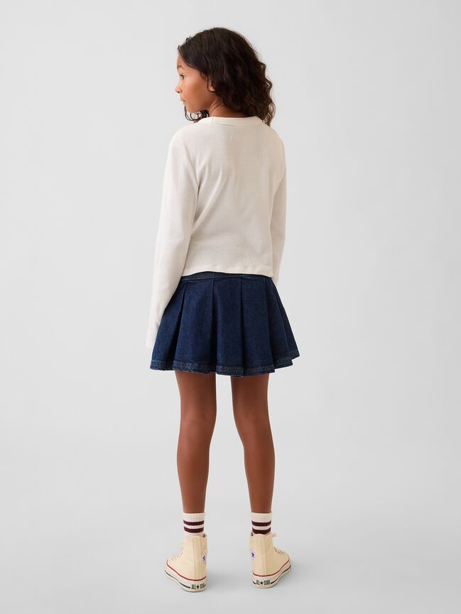 Kids Denim Pleated Mini Skirt gap kids denim pleated mini skirt