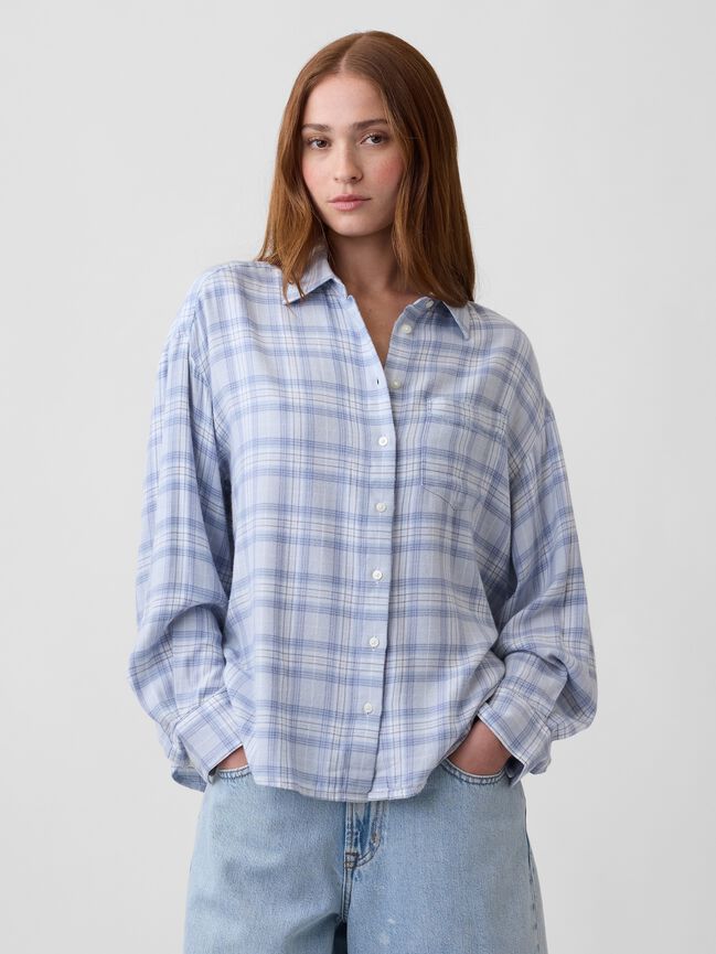 Oversized Shirt in Flannel gap oversized shirt in flannel