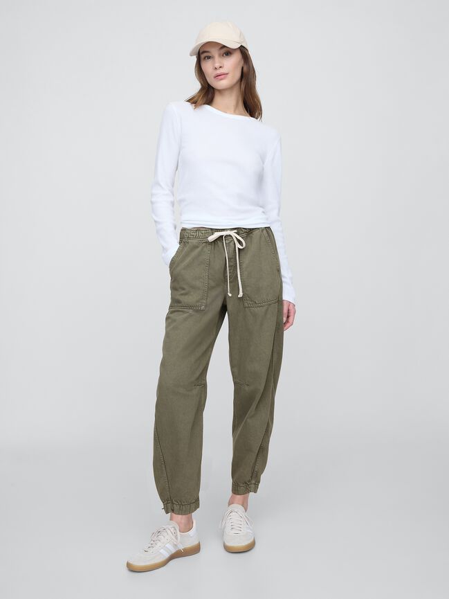 Mid Rise Pull-On Soft Barrel Jeans gap mid rise pull on soft barrel jeans