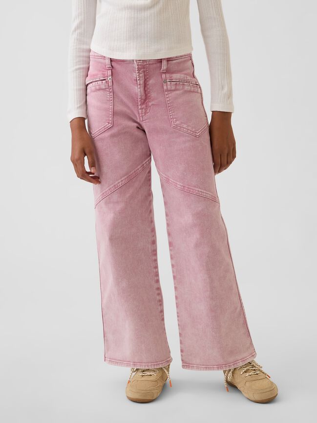 Kids Low Rise Stride Wide-Leg Jeans gap kids low rise stride wide leg jeans