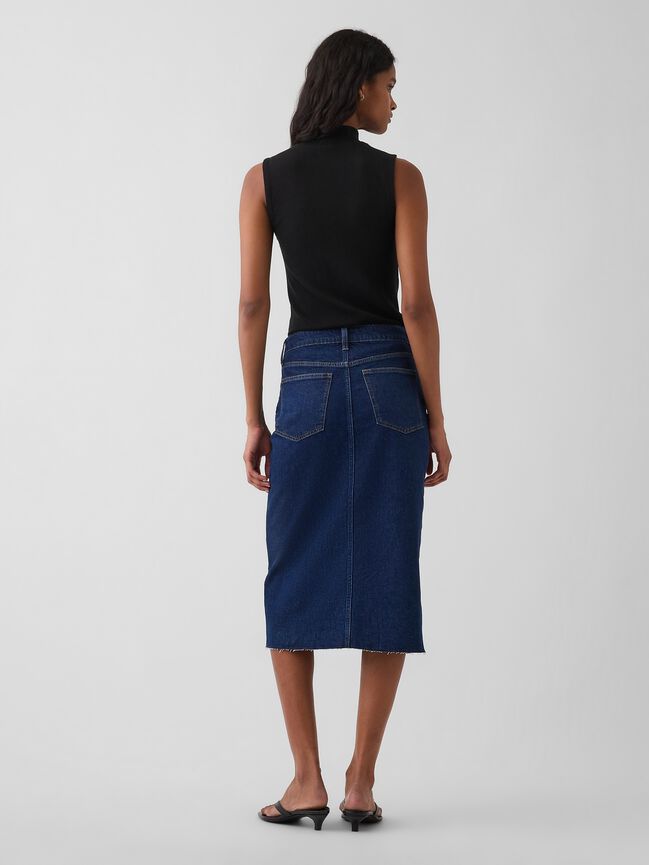 Denim Midi Pencil Skirt gap denim midi pencil skirt