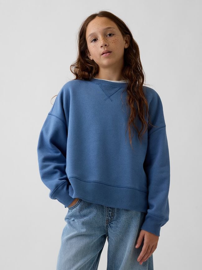 Kids VintageSoft Oversized Split-Hem Sweatshirt gap kids vintagesoft oversized split hem sweatshirt