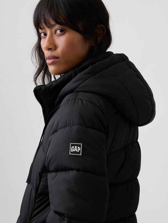 Relaxed Midi Puffer Coat gap relaxed midi puffer coat