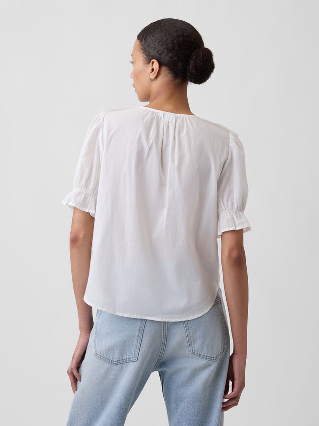 Relaxed V-Neck Ruffle Top gap relaxed v neck ruffle top