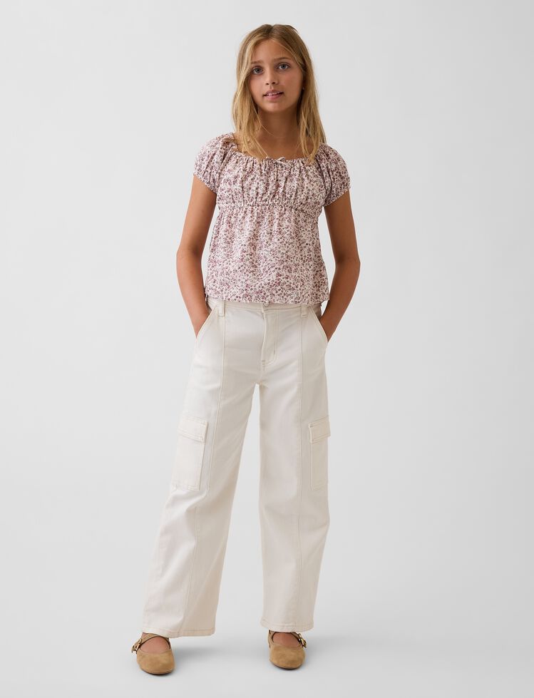 Kids Puff-Sleeve Top gap kids puff sleeve top