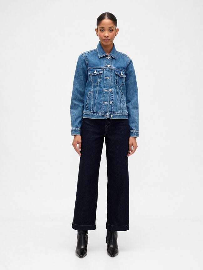 High Rise Wide-Leg Crop Jeans gap high rise wide leg crop jeans