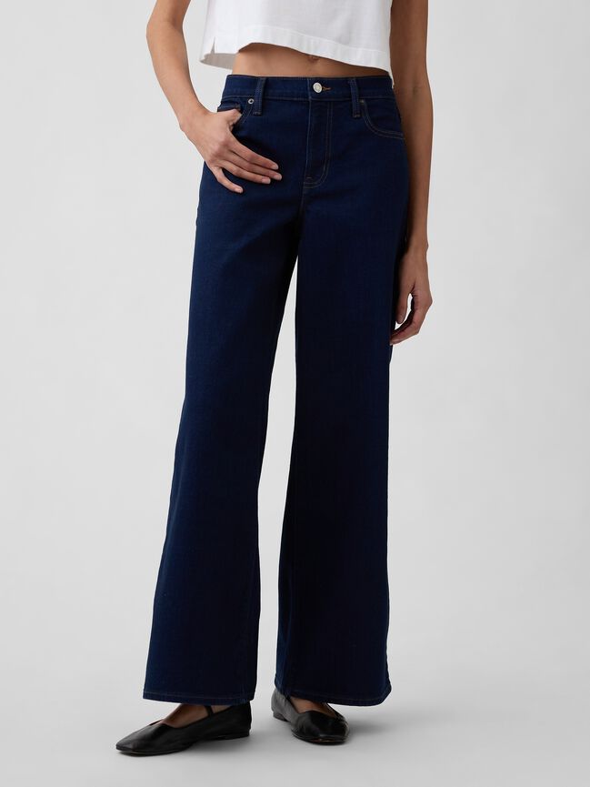 Mid Rise Wide-Leg Jeans gap mid rise wide leg jeans